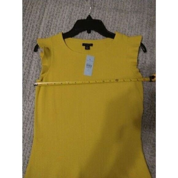 Ann Taylor Ruffle Sleeve Dress Mustard Md Boho,Party,Feminine,Cottage Core - Picture 8 of 10